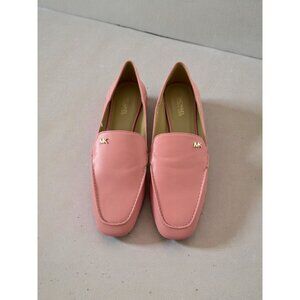 MICHAEL KORS Pink Leather Logo Loafers Flats Size 6
